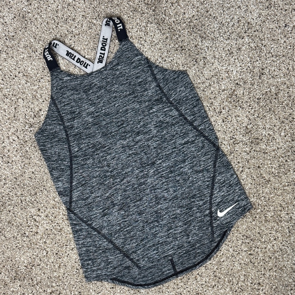 Nike Gray Heather Tank Top with Black/White Straps